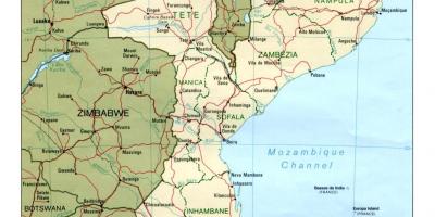 Mapa Mozambik ciest