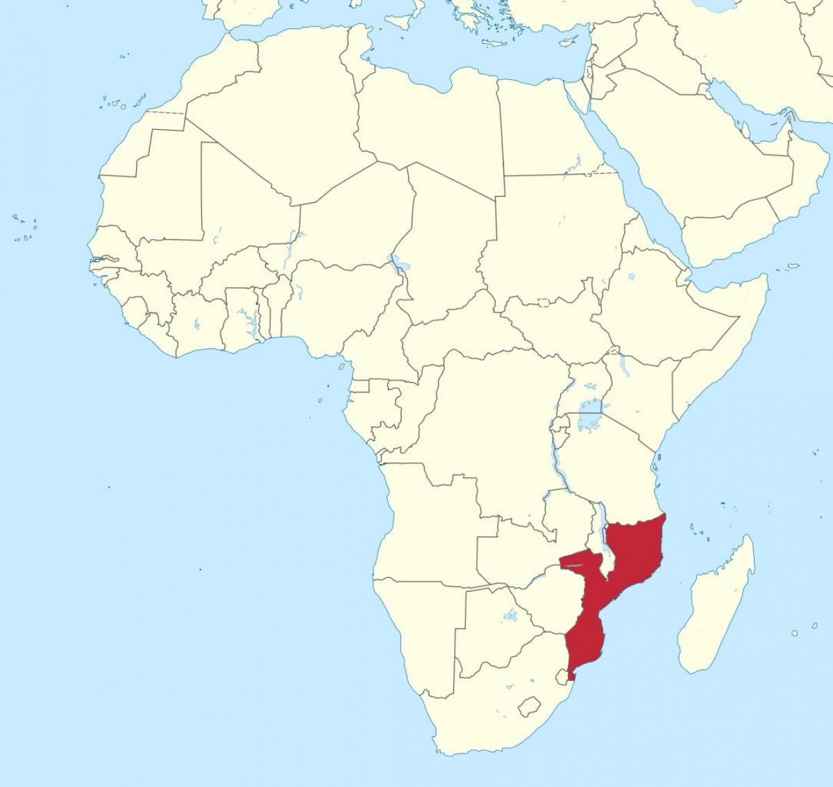 mapa Mozambik afrika