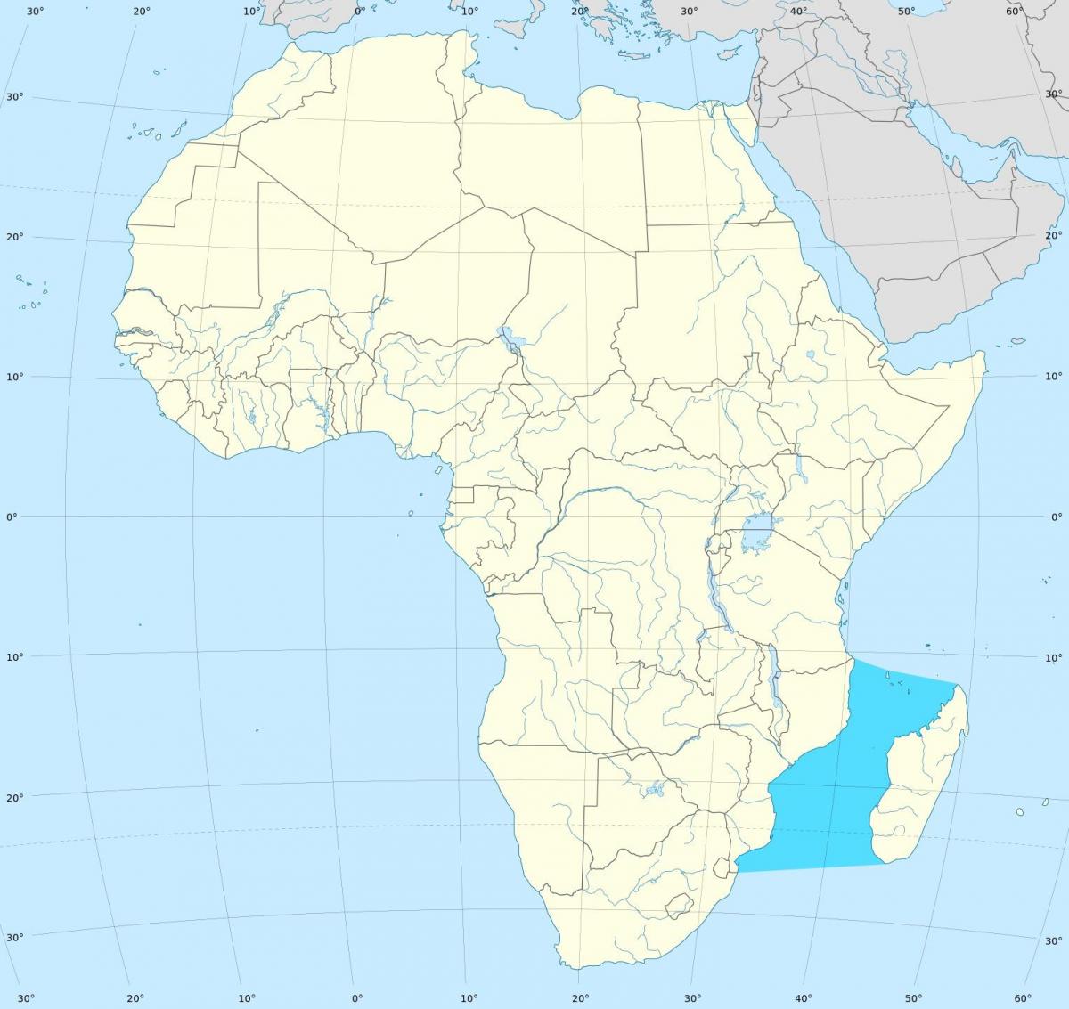 Mozambik kanál afrika mapa