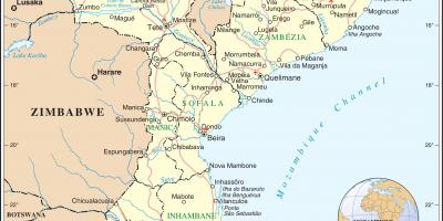 Letiská v Mozambiku na mape